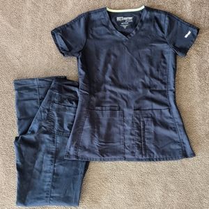 Grey's Anatomy Dark Gray Scrub Top & Pants Set